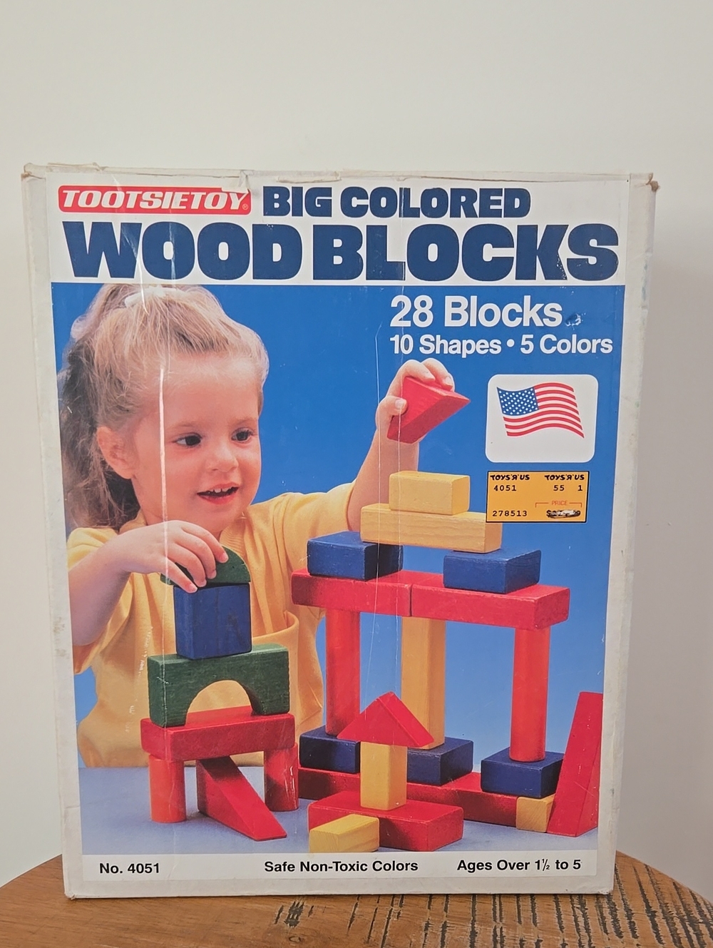Vintage Tootsietoy Big Colored Wood Blocks MADE IN USA